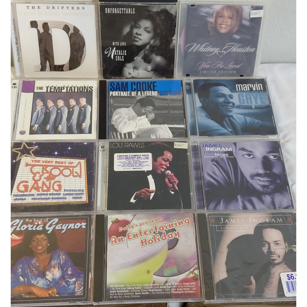 12 CD Music Lot Soul R&B Country Christmas Classical Whitney Houston Marvin Gaye